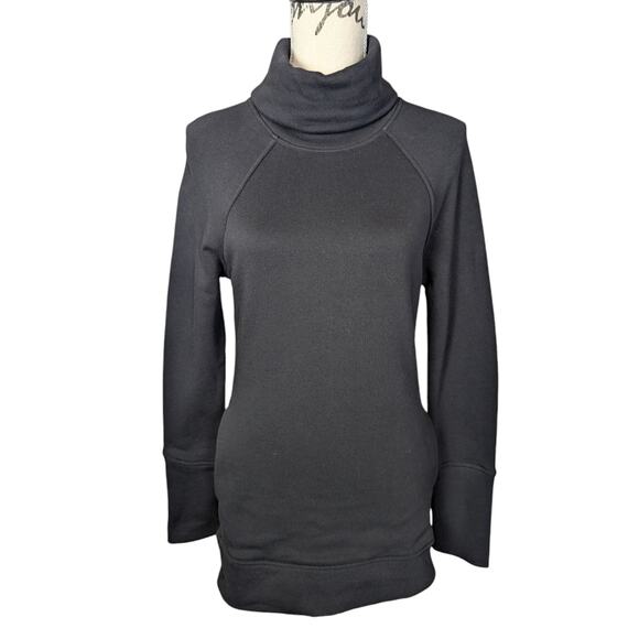 Saint + Sofia Turtleneck Cotton Sweatshirt Black - Picture 1 of 16